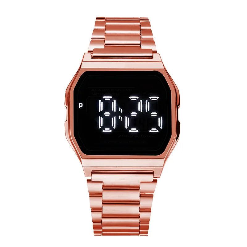 Men's Digital Watch with Stainless Steel Bracelet rose-gold-style02 by HitMyNeed