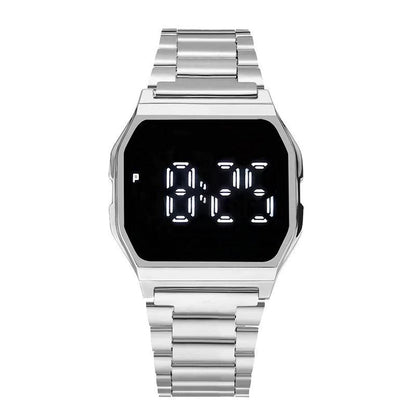 Men's Digital Watch with Stainless Steel Bracelet silver-style02 by HitMyNeed
