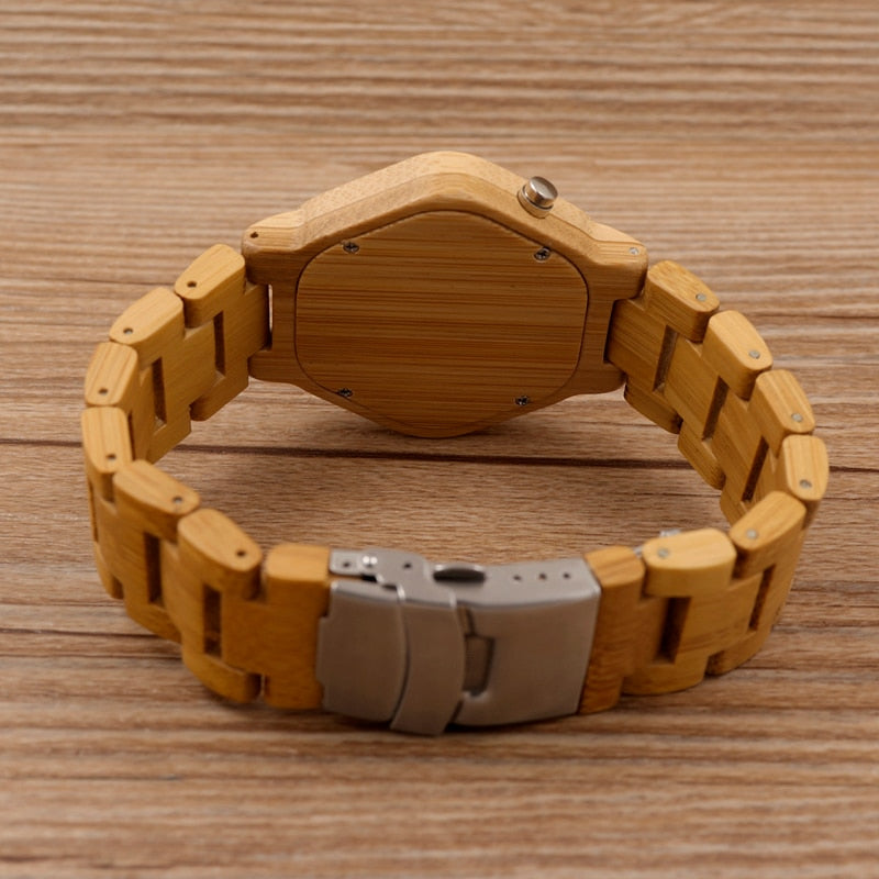 Men's Digital Wooden Watch with LED Display by HitMyNeed