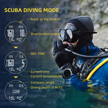 Men's Dive Computer Smartwatch with NDL & Compass by HitMyNeed