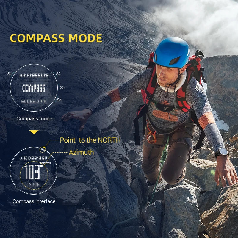 Men's Dive Computer Smartwatch with NDL & Compass by HitMyNeed
