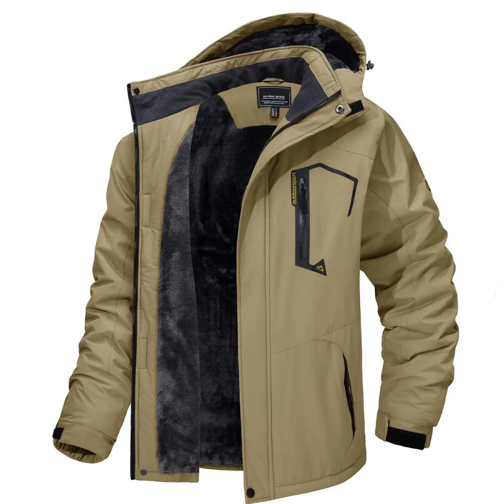 Men's Fleece Lined Waterproof Mountain Jacket by HitMyNeed