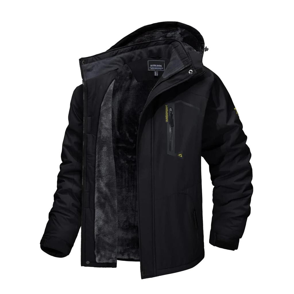 Men's Fleece Lined Waterproof Mountain Jacket black cn-xl-us-s by HitMyNeed