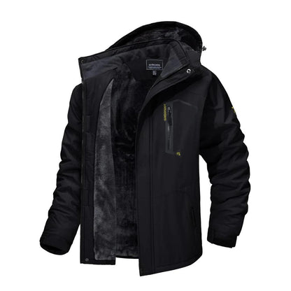 Men's Fleece Lined Waterproof Mountain Jacket black cn-xl-us-s by HitMyNeed