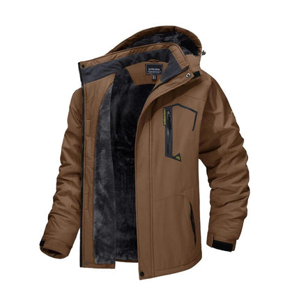 Men's Fleece Lined Waterproof Mountain Jacket coffee cn-7xl-us-2xl by HitMyNeed