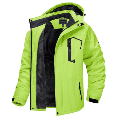 Men's Fleece Lined Waterproof Mountain Jacket f-green cn-7xl-us-2xl by HitMyNeed