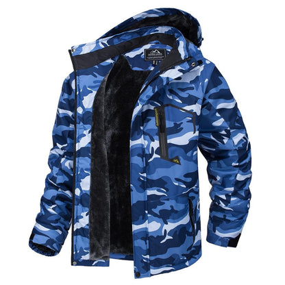 Men's Fleece Lined Waterproof Mountain Jacket sea-blue-camo cn-3xlus-l by HitMyNeed