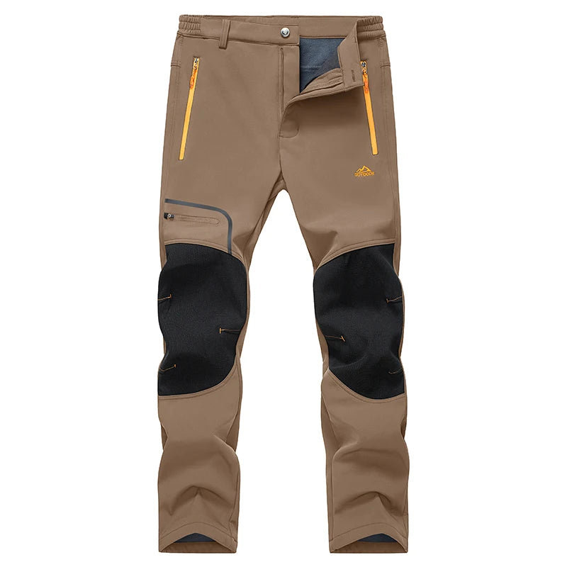 Men's Fleece Lined Waterproof Snow Ski Pants ligth-brown us-40-cn-4xl by HitMyNeed