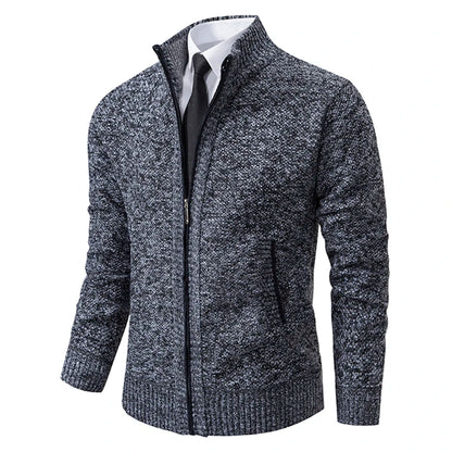 Men's Fleece Stand Collar Zip Cardigan Jacket 8801dark-gray xxl by HitMyNeed