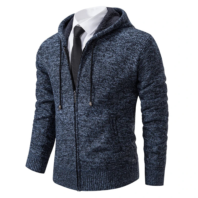 Men's Fleece Stand Collar Zip Cardigan Jacket 8802blue-grey 4xl by HitMyNeed