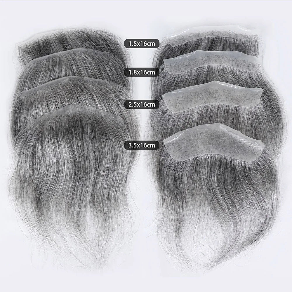 Men's Frontal V-Loop Hairline Patch 0.06mm PU 1b60 16x2-5cm by HitMyNeed