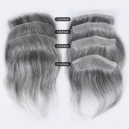 Men's Frontal V-Loop Hairline Patch 0.06mm PU 1b60 16x2-5cm by HitMyNeed