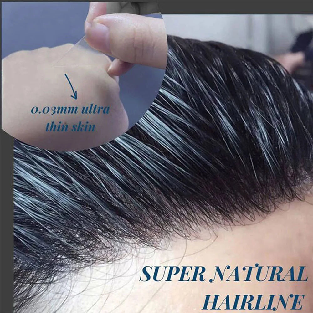Men's Frontal V-Loop Hairline Patch 0.06mm PU by HitMyNeed