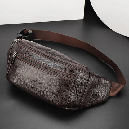 Men's Genuine Leather Waist & Shoulder Bag by HitMyNeed