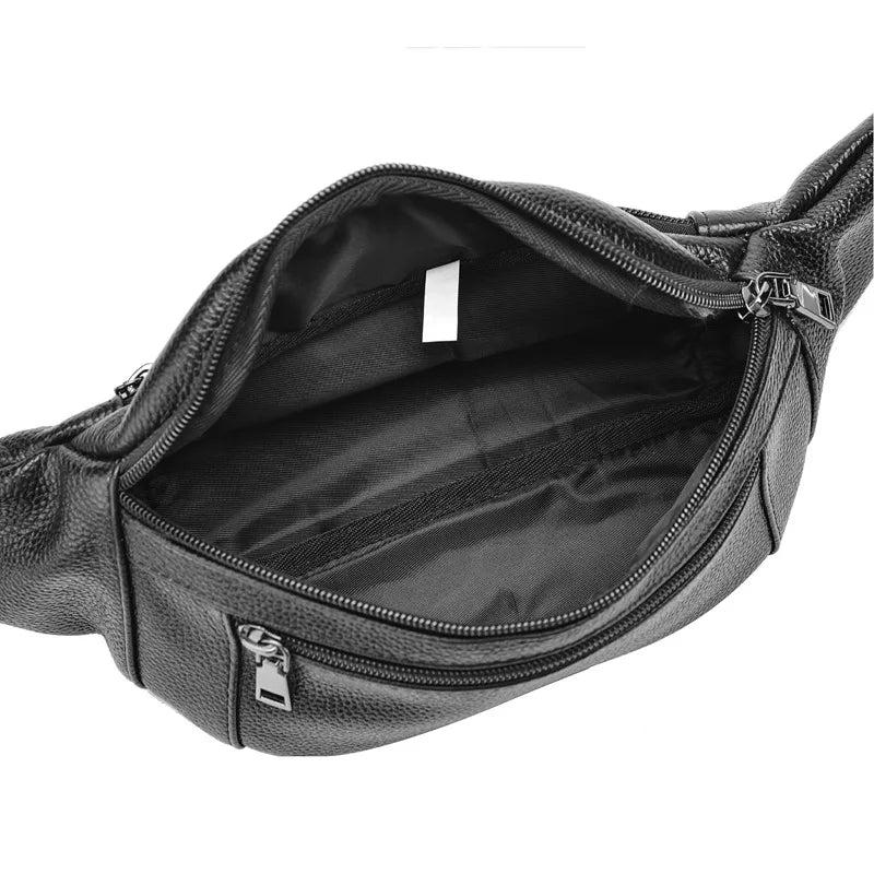Men's Genuine Leather Waist & Shoulder Bag by HitMyNeed