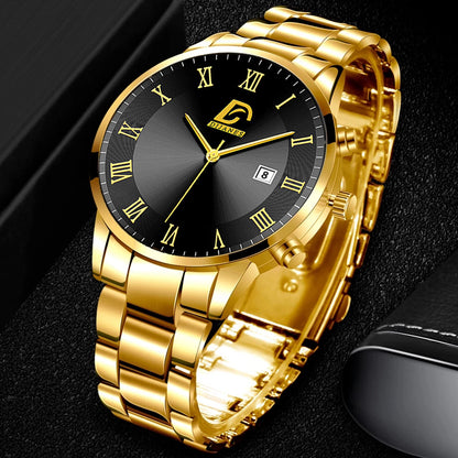 Men's Gold Stainless Steel Minimalist Quartz Watch by HitMyNeed