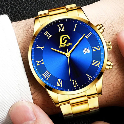 Men's Gold Stainless Steel Minimalist Quartz Watch by HitMyNeed