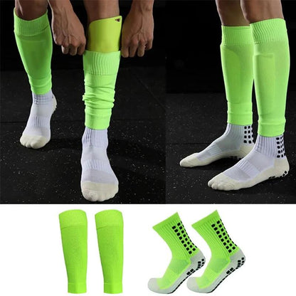 Men's Grip Soccer Socks with Knee Pads & Calf Sleeves by HitMyNeed