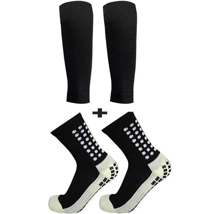 Men's Grip Soccer Socks with Knee Pads & Calf Sleeves black by HitMyNeed