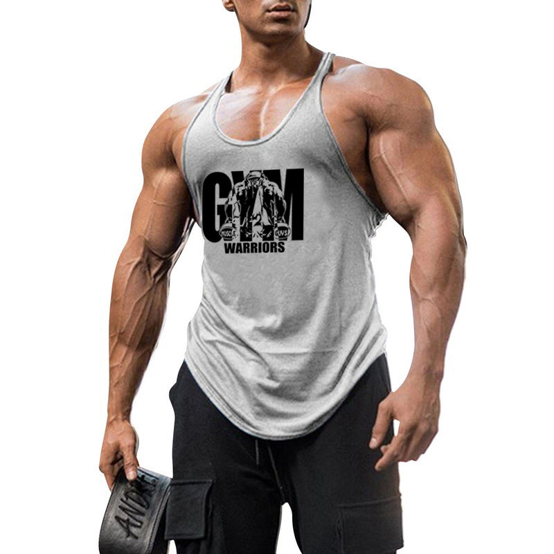 Men's Gym Stringer Tank Top with Y-Back Design by HitMyNeed
