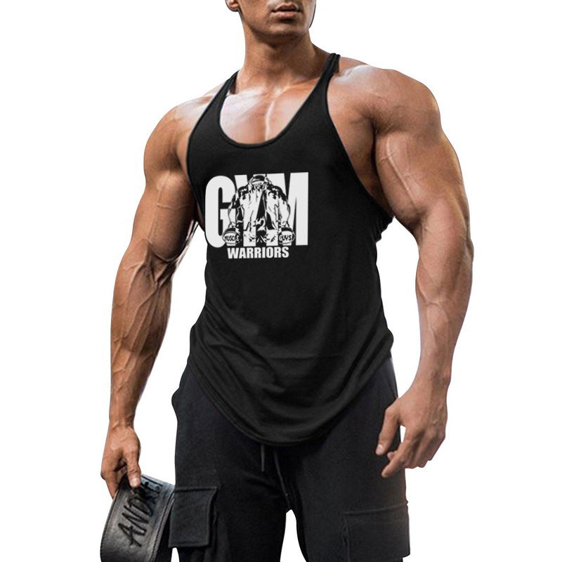 Men's Gym Stringer Tank Top with Y-Back Design by HitMyNeed