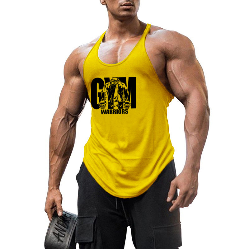 Men's Gym Stringer Tank Top with Y-Back Design by HitMyNeed