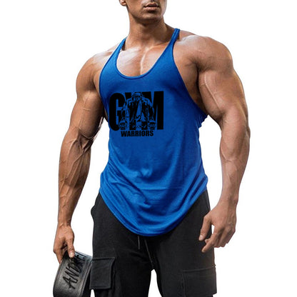 Men's Gym Stringer Tank Top with Y-Back Design by HitMyNeed