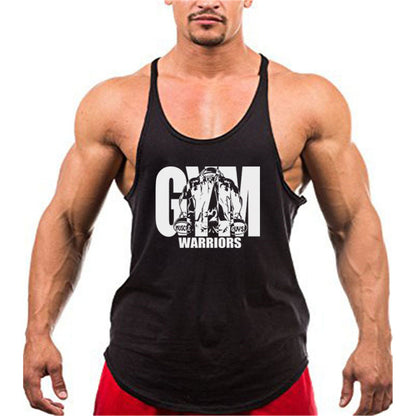 Men's Gym Stringer Tank Top with Y-Back Design black-170 m by HitMyNeed