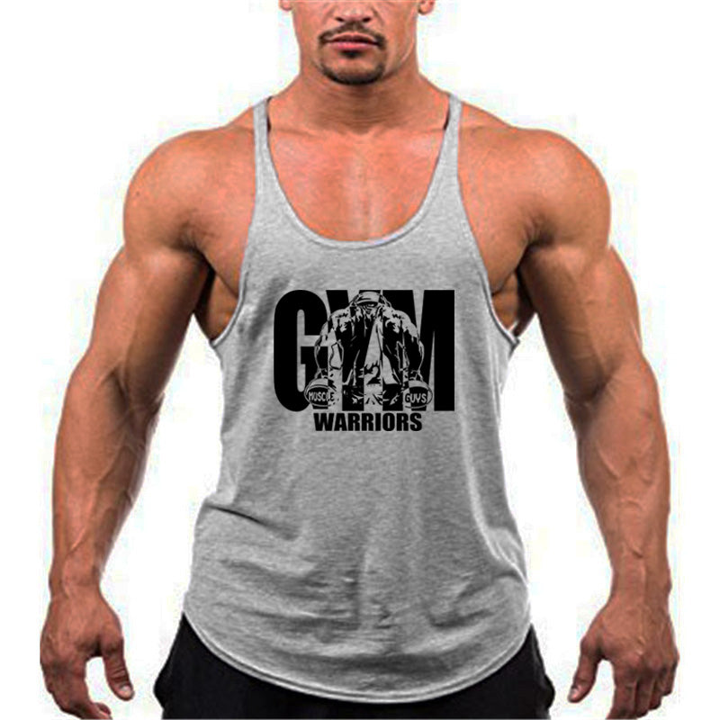 Men's Gym Stringer Tank Top with Y-Back Design gray-169 xxl by HitMyNeed