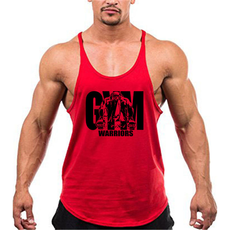 Men's Gym Stringer Tank Top with Y-Back Design red-169 xxl by HitMyNeed