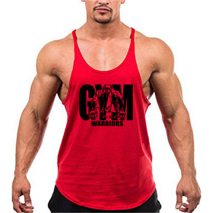 Men's Gym Stringer Tank Top with Y-Back Design red-169 xxl by HitMyNeed