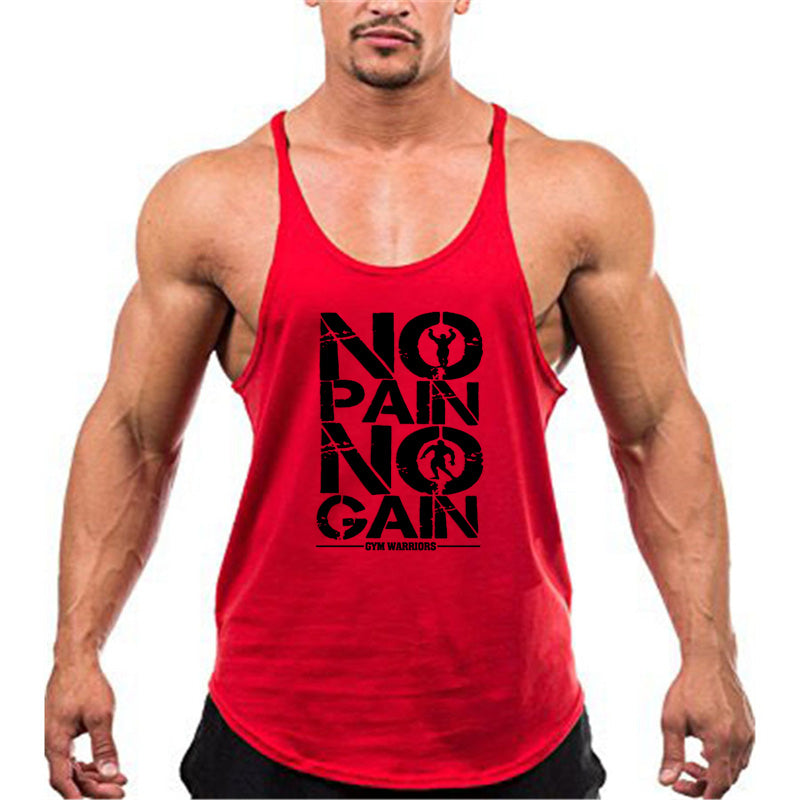 Men's Gym Stringer Tank Top with Y-Back Design red-175 xxl by HitMyNeed