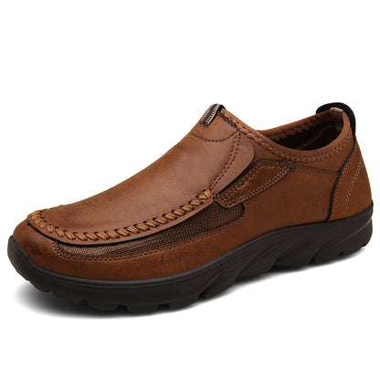 Men's Handmade Retro Casual Loafers & Sneakers brown 46 by HitMyNeed
