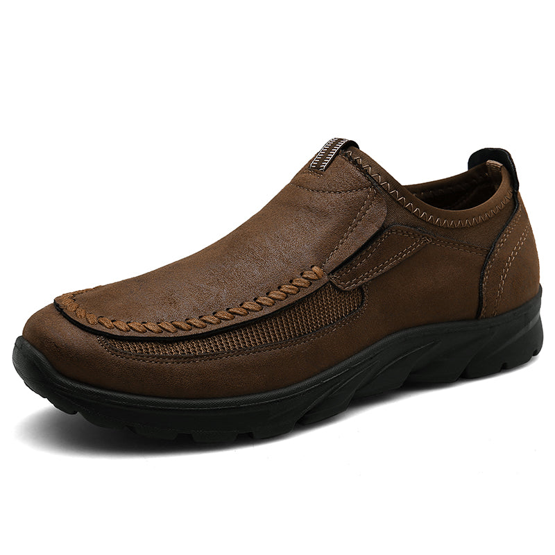 Men's Handmade Retro Casual Loafers & Sneakers dark-brown 46 by HitMyNeed