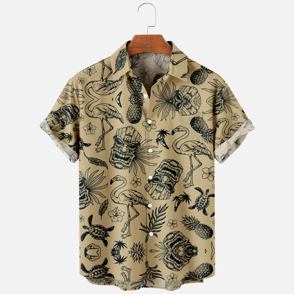 Men's Hawaiian 3D Print One-Button Summer Shirt by HitMyNeed