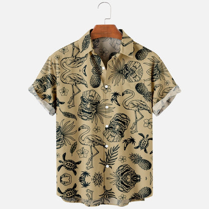 Men's Hawaiian 3D Print One-Button Summer Shirt by HitMyNeed