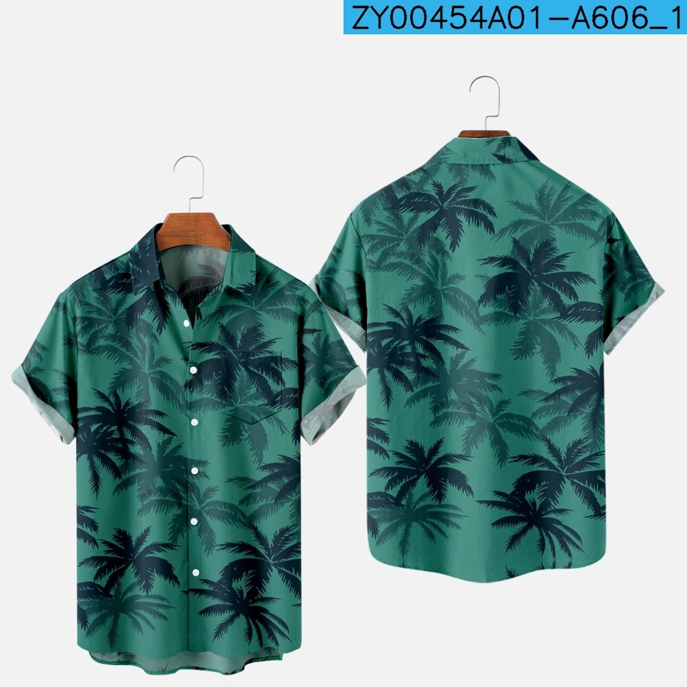 Men's Hawaiian 3D Print One-Button Summer Shirt zy00454a01-a606 l by HitMyNeed