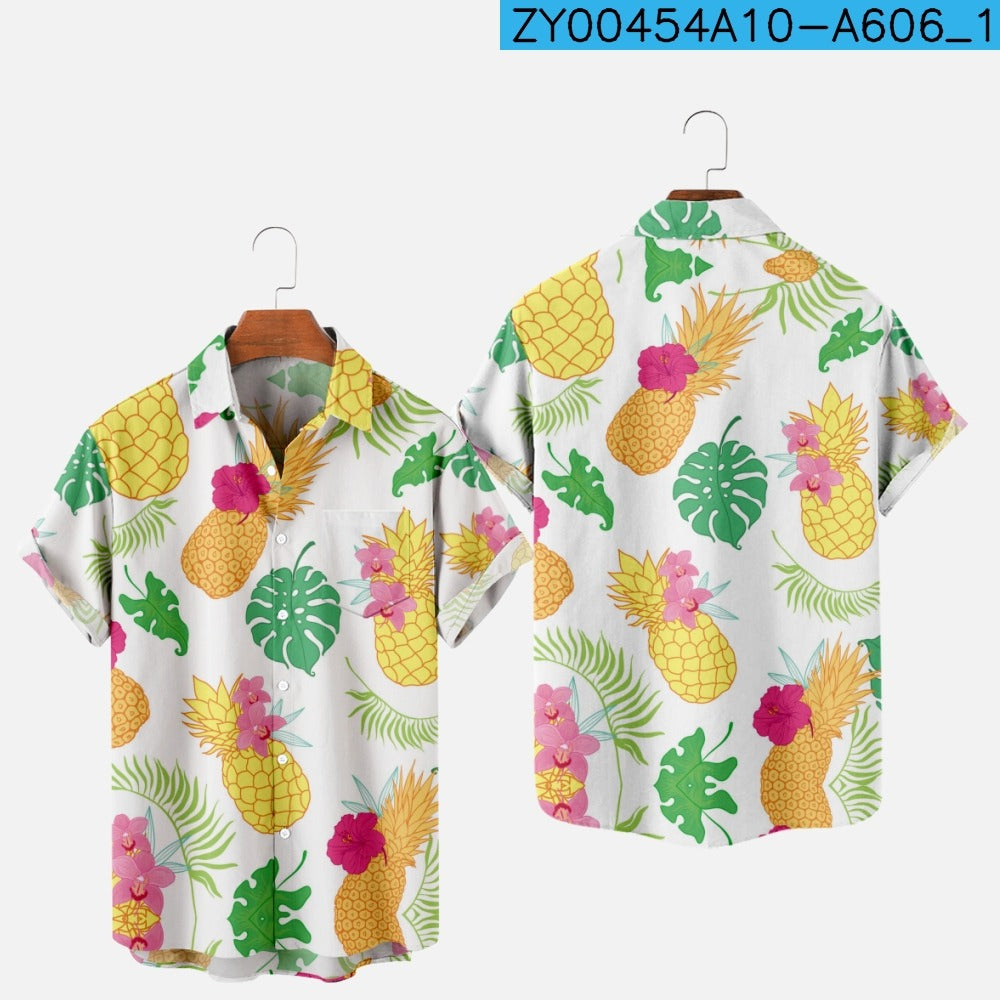 Men's Hawaiian 3D Print One-Button Summer Shirt zy00454a010-a606 l by HitMyNeed