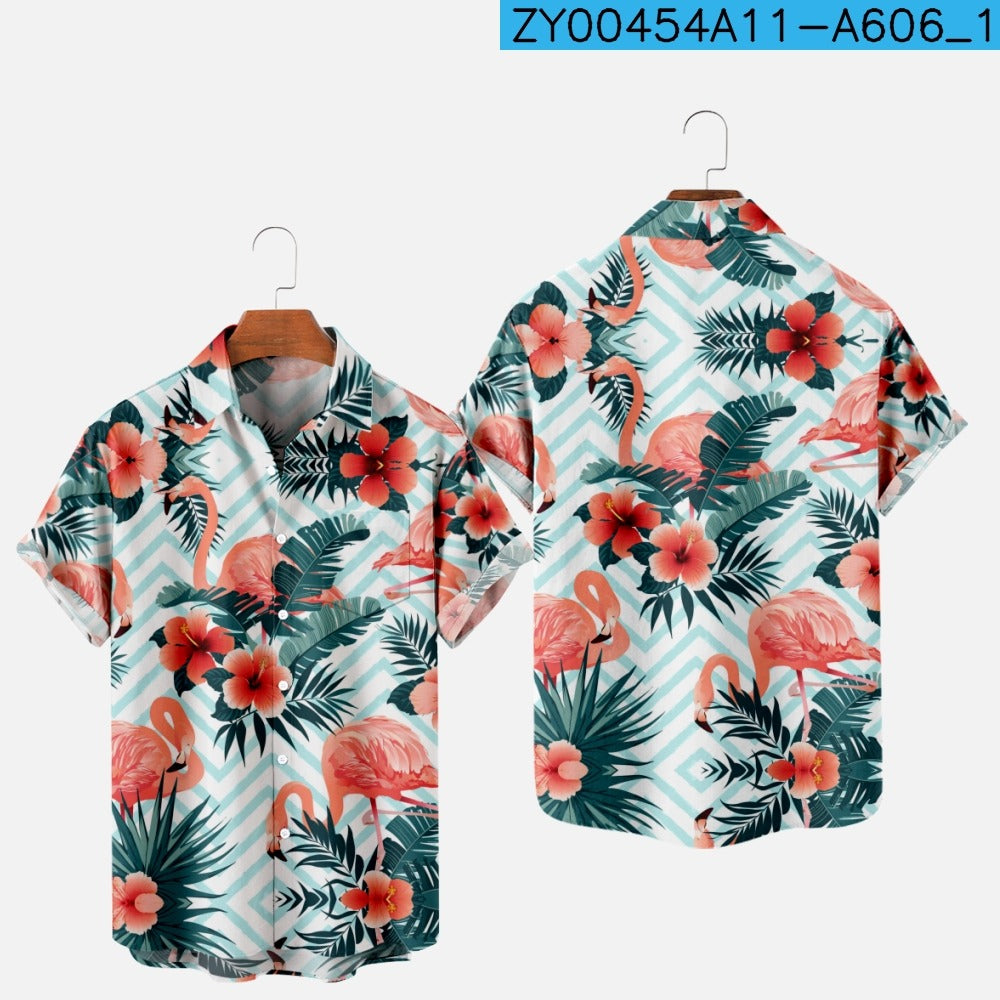 Men's Hawaiian 3D Print One-Button Summer Shirt zy00454a011-a606 l by HitMyNeed