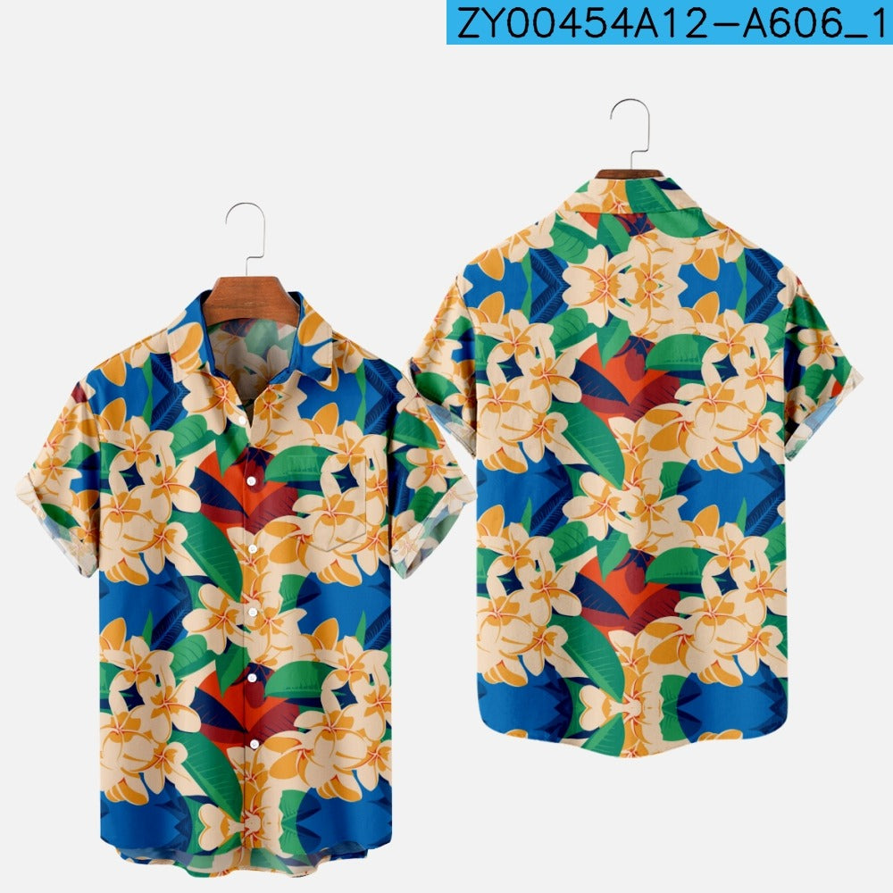 Men's Hawaiian 3D Print One-Button Summer Shirt zy00454a012-a606 4xl by HitMyNeed