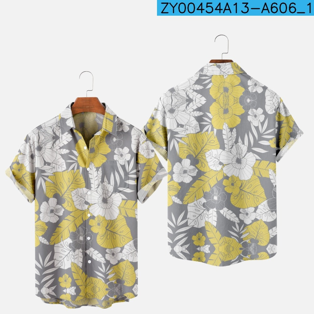 Men's Hawaiian 3D Print One-Button Summer Shirt zy00454a013-a606 l by HitMyNeed