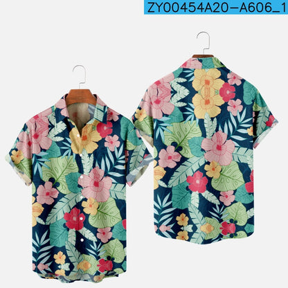 Men's Hawaiian 3D Print One-Button Summer Shirt zy00454a020-a606 4xl by HitMyNeed