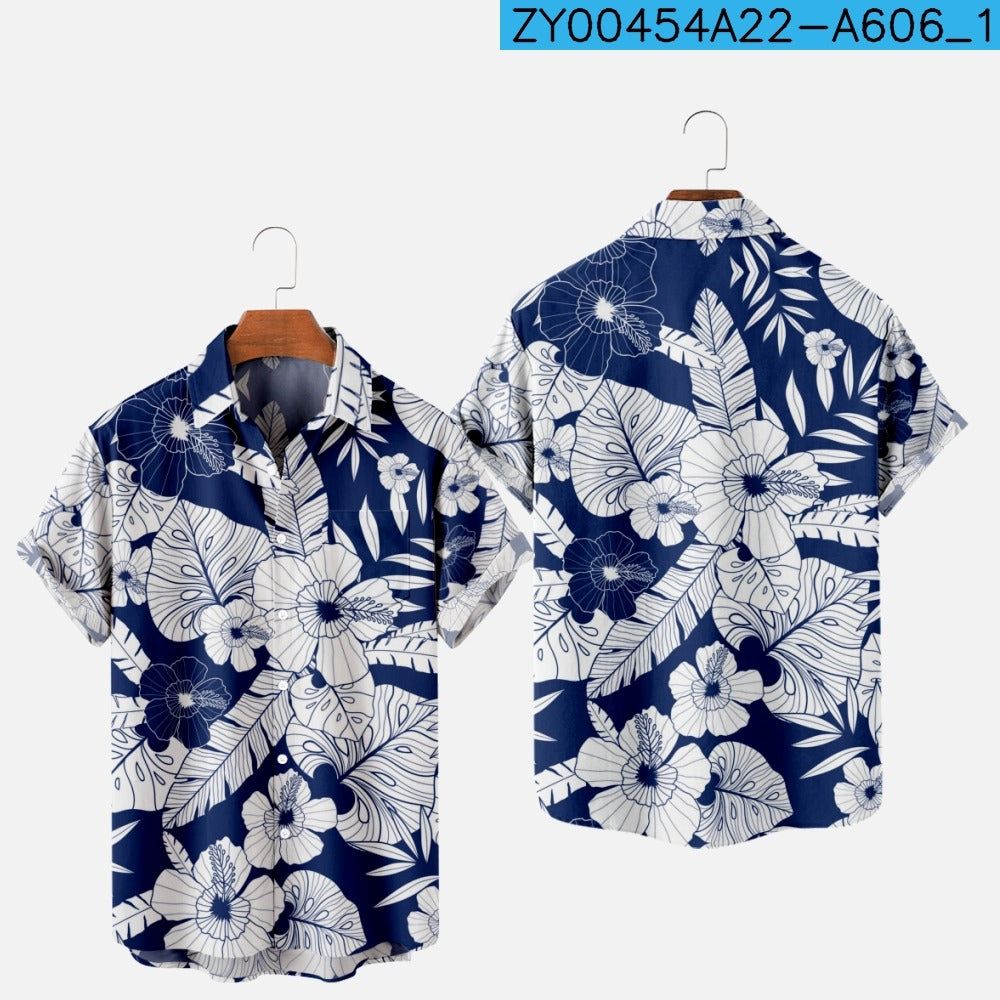 Men's Hawaiian 3D Print One-Button Summer Shirt zy00454a022-a606 l by HitMyNeed