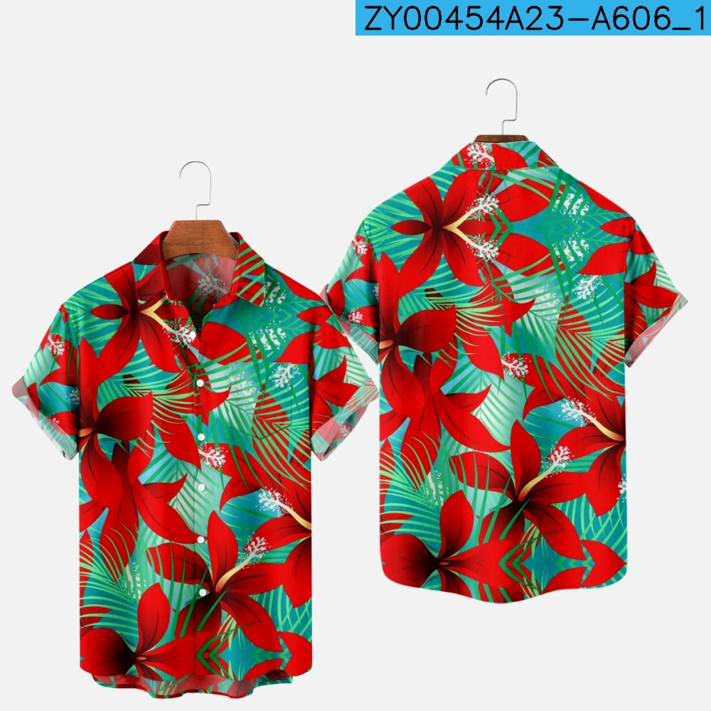 Men's Hawaiian 3D Print One-Button Summer Shirt zy00454a023-a606 l by HitMyNeed