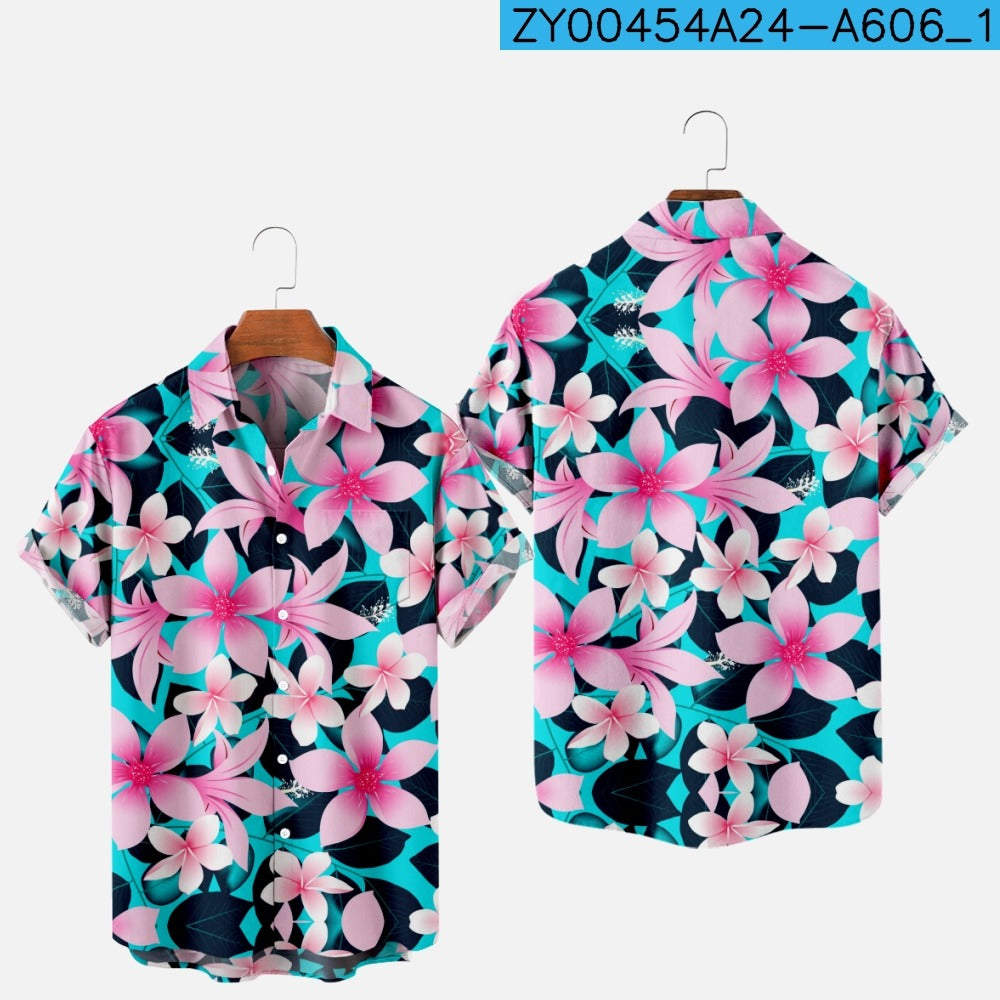 Men's Hawaiian 3D Print One-Button Summer Shirt zy00454a024-a606 l by HitMyNeed