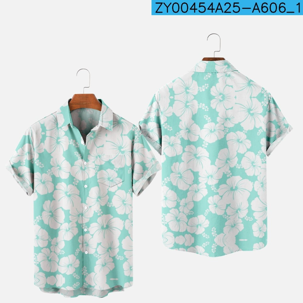 Men's Hawaiian 3D Print One-Button Summer Shirt zy00454a025-a606 l by HitMyNeed