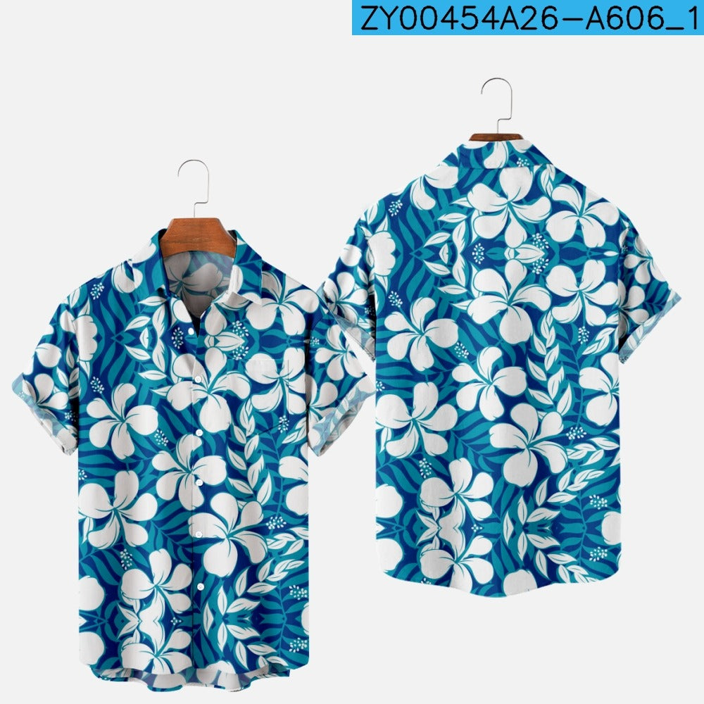 Men's Hawaiian 3D Print One-Button Summer Shirt zy00454a026-a606 l by HitMyNeed