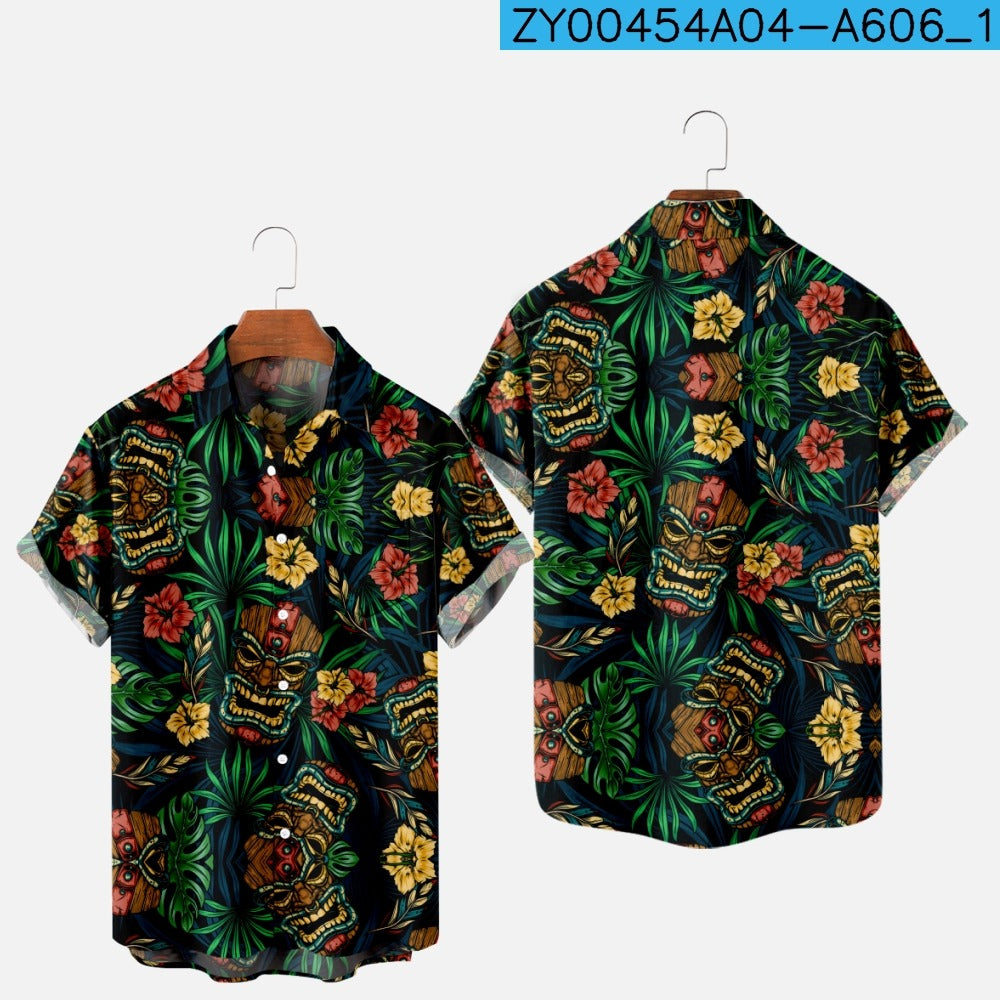 Men's Hawaiian 3D Print One-Button Summer Shirt zy00454a04-a606 4xl by HitMyNeed