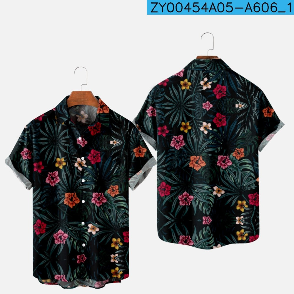 Men's Hawaiian 3D Print One-Button Summer Shirt zy00454a05-a606 l by HitMyNeed
