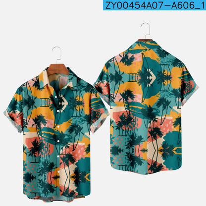Men's Hawaiian 3D Print One-Button Summer Shirt zy00454a07-a606 l by HitMyNeed